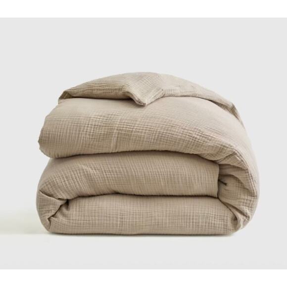 Quince Organic Airy Gauze Duvet Cover Dune Size King/Cal King Dune New #98 - Picture 2 of 4